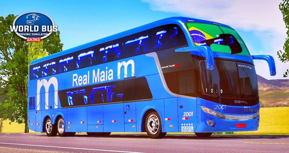 Skins World Bus Driving Simulator: COMIL CAMPIONE INVICTUS DD - VIAÇÃO REAL  MAIA